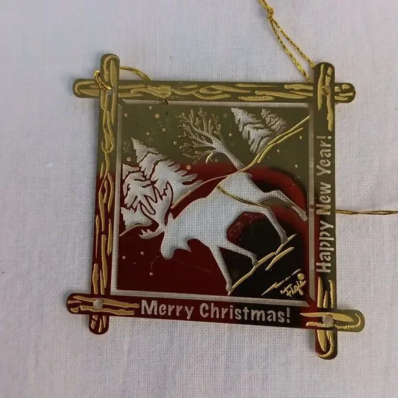 10 Gold Tone Christmas Tree Ornament Lot Die Cut Brass Vintage - Picture 4 of 16